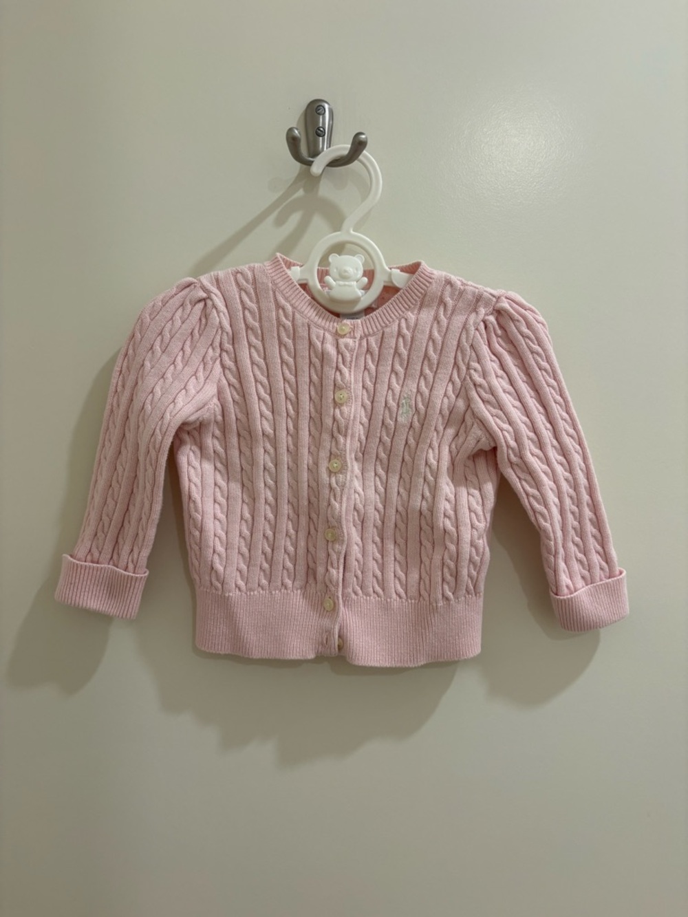 Ralph Lauren Baby Pink Cable Knit Cardigan